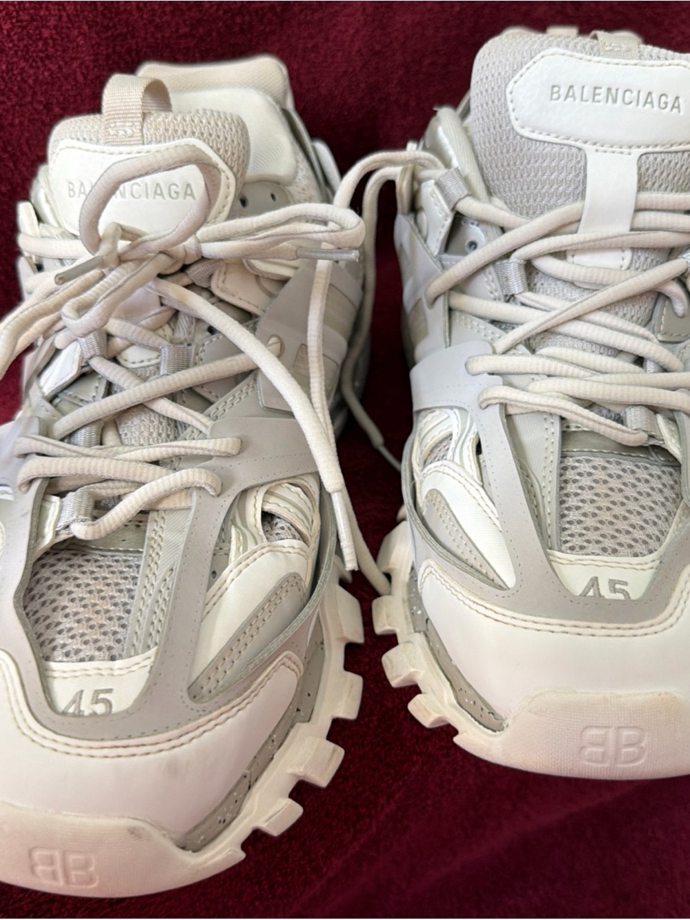 Balenciaga Men’s White/Gray Track Trainer Sneakers